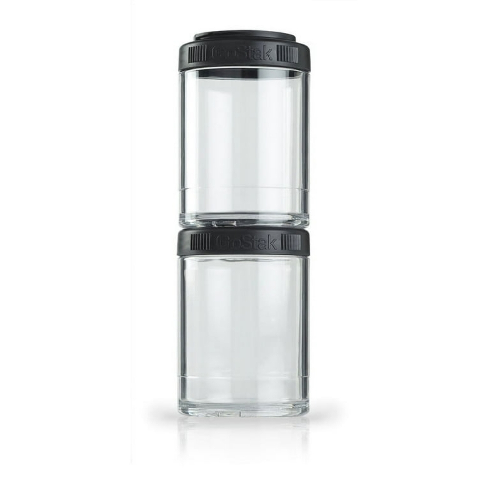 Blender Bottle GoStak Snack Mini Containers with Lids 150cc 2pk Black